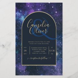 NUDGET Starry Night Lila Blue Wedding INVITE Flyer