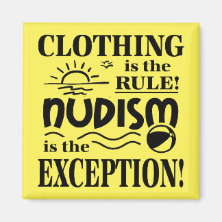Nudism 5,1 cm Square Magnet