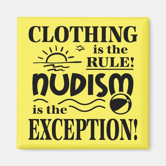 Nudism 5,1 cm Square Magnet (Vorne)