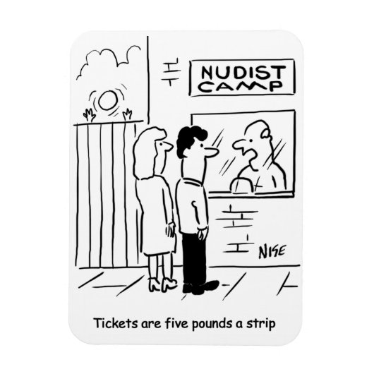 Nudist Camp entry fee - 5 Pfund Magnet (Vertikal)