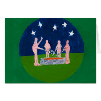 Nudisten am Lagerfeuer