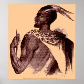 Nuer Chief -1850-Äthiopischer Afrikaner im Kampf Poster (Vorne)