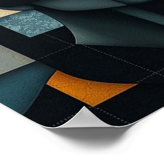 NUES Cubist Abstract 3 Poster (Ecke)