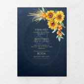 Nuestra Boda 6 Seiten Sonnenblumen Einladung Hochz (Cover)