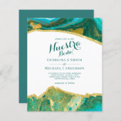 Nuestra Boda AGATE Gold Spanish Wedding INVITE (Vorne/Hinten)