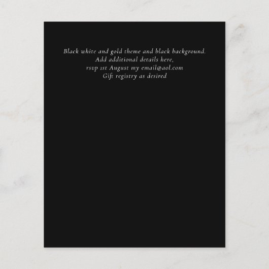 Nuestra Boda AGATE Gold Spanish Wedding INVITE (Rückseite)