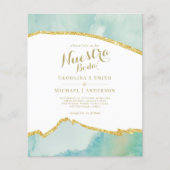 Nuestra Boda AGATE Gold Spanish Wedding INVITE (Vorderseite)