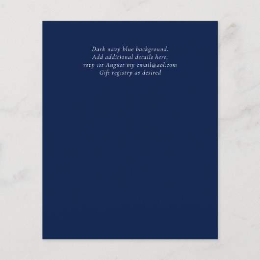 Nuestra Boda AGATE Gold Spanish Wedding INVITE (Rückseite)