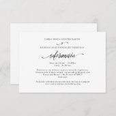 NUESTRA BODA Bearbeitbare spanische Hochzeitsinfor Begleitkarte (Vorne/Hinten)