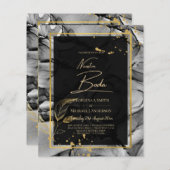 NUESTRA BODA Black Gold Ink Wedding INVITE (Vorne/Hinten)