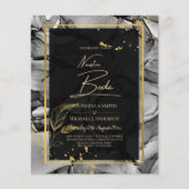 NUESTRA BODA Black Gold Ink Wedding INVITE (Vorderseite)