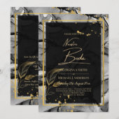 NUESTRA BODA Black Gold Ink Wedding INVITE Einladung (Vorne/Hinten)