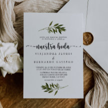 Nuestra Boda Botanical Green Blätter