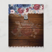 Nuestra Boda Burgundy Blue Floral Lace INVITE (Rückseite)