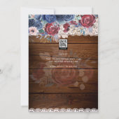 Nuestra Boda Burgundy Blue Floral Lace INVITE Einladung (Rückseite)