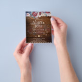Nuestra Boda Burgundy Blue Floral Lace INVITE Flyer (Gruppe)