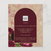 Nuestra Boda Burgundy Rote Rosen Vintag (Rückseite)