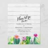Nuestra Boda CACTI Fiesta Spanish Wedding INVITE Flyer (Vorne)