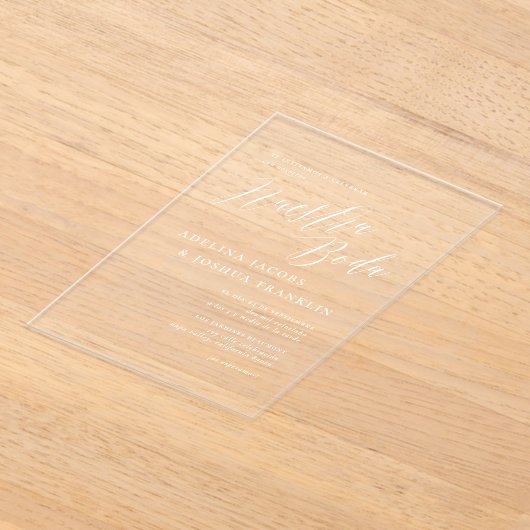 Nuestra Boda Caligrafía Moderna Hochzeit Acryleinladungen (Ablage )