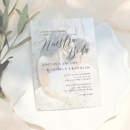 Nuestra Boda Caligrafía Moderna Invitación de Boda Einladung