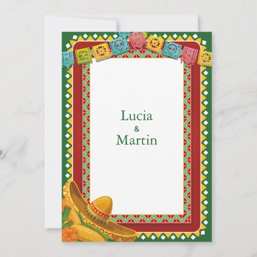 Nuestra Boda Colorfull Mexican Fiesta Einladung (Rückseite)