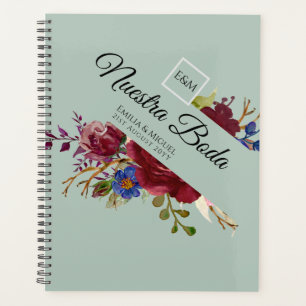 NUESTRA BODA de Flores Burdeos BURGUNDY Planer