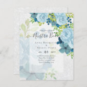 NUESTRA BODA Dusty Blue Floral BUDGET (Vorne/Hinten)