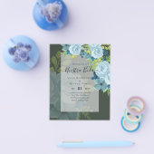 NUESTRA BODA Dusty Blue Floral BUDGET Flyer (Einzeln)