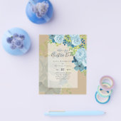 NUESTRA BODA Dusty Blue Floral BUDGET Flyer (Einzeln)