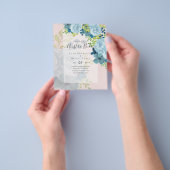 NUESTRA BODA Dusty Blue Floral BUDGET Flyer (Gruppe)
