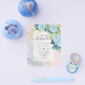 NUESTRA BODA Dusty Blue Floral BUDGET Flyer (Einzeln)