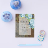 NUESTRA BODA Dusty Blue Floral BUDGET Flyer (Einzeln)