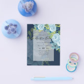 NUESTRA BODA Dusty Blue Floral BUDGET Flyer (Einzeln)