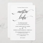 NUESTRA BODA Editable Spanische Hochzeit Einladung (Vorne/Hinten)