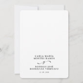 NUESTRA BODA Editable Spanische Hochzeit Einladung (Rückseite)