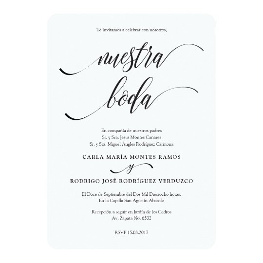 Nuestra Boda Editable Spanische Hochzeitseinladung Einladung Zazzle De