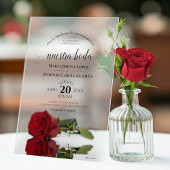 Nuestra Boda Elegant Red Rose Spanish Wedding Acryleinladungen