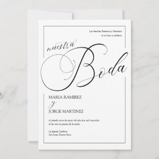 Nuestra Boda_Elegant Spanish Wedding Einladung