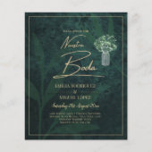 NUESTRA BODA Emerald Green Gold Gypsophila INVITE (Vorderseite)