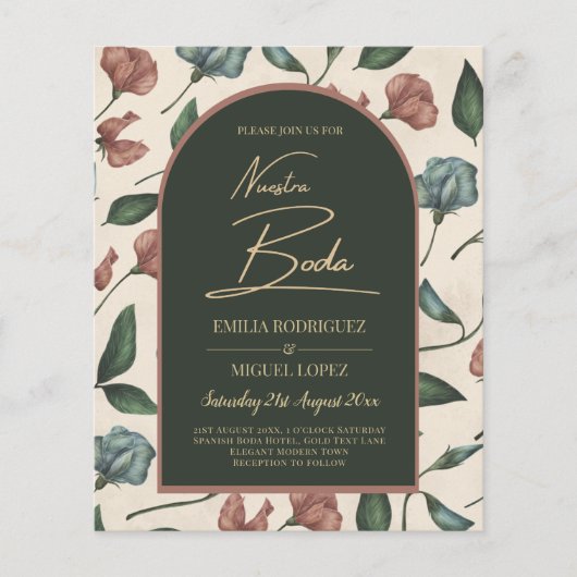 Nuestra Boda Emerald Green Terracotta Fall Einladu (Vorderseite)