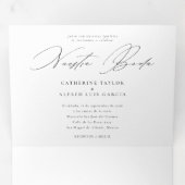 Nuestra Boda English Spanish Bilingual Wedding Tri Dreifach Gefaltete Einladung (Innen Erste Seite)