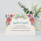 Nuestra Boda Flowers Botanical Spanish Wedding Begleitkarte (Stehend Vorderseite)