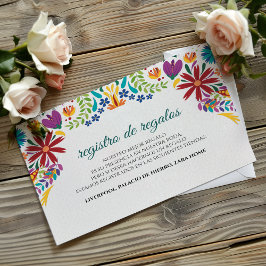 Nuestra Boda Flowers Botanical Spanish Wedding Begleitkarte