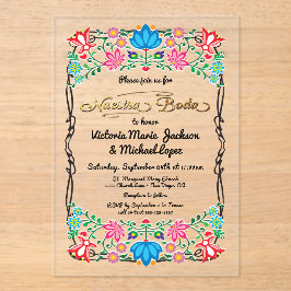 Nuestra Boda Folk Art Mexican Fiesta Party Acryleinladungen