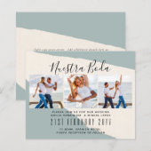 Nuestra Boda Foto Collage Wedding INVITE (Vorne/Hinten)