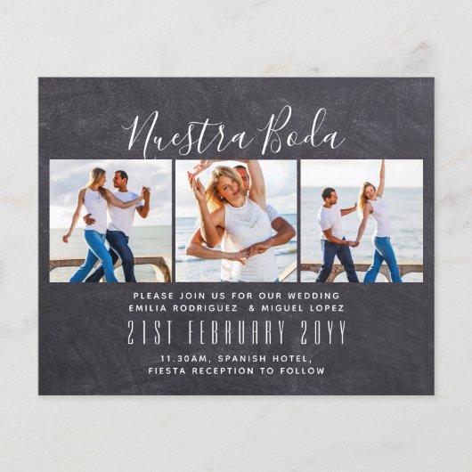 Nuestra Boda Foto Collage Wedding INVITE (Vorderseite)