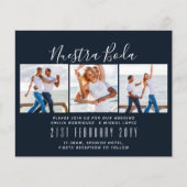 Nuestra Boda Foto Collage Wedding INVITE (Vorderseite)