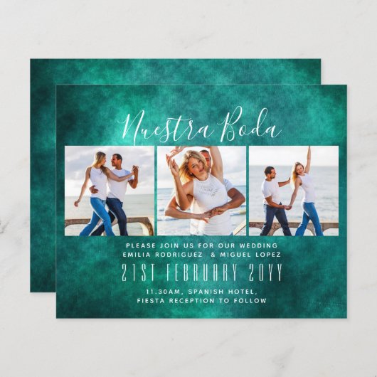 Nuestra Boda Foto Collage Wedding INVITE (Vorne/Hinten)