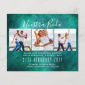 Nuestra Boda Foto Collage Wedding INVITE (Vorderseite)