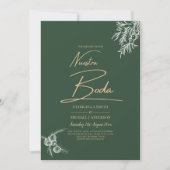 Nuestra Boda FOTO Wedite Invite Juniper Green Einladung (Vorderseite)